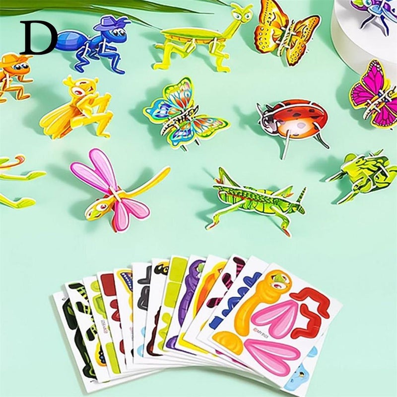 Insect 3D Puzzle Cartoon Assembled Children's Fun Crafts Stationery Store Bestselling Small Puzzle Pieces